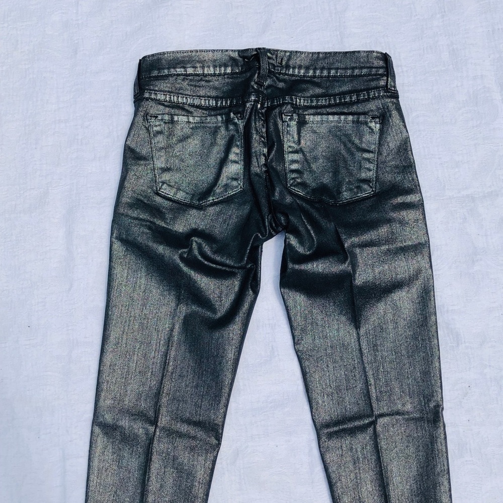 FLYING MONKEY**Pewter Silver Denim Jeans Size 26 - Picture 7 of 8